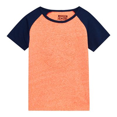 Boys' orange embossed logo t-shirt